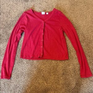 GAP Kids Red Button Up Sweater